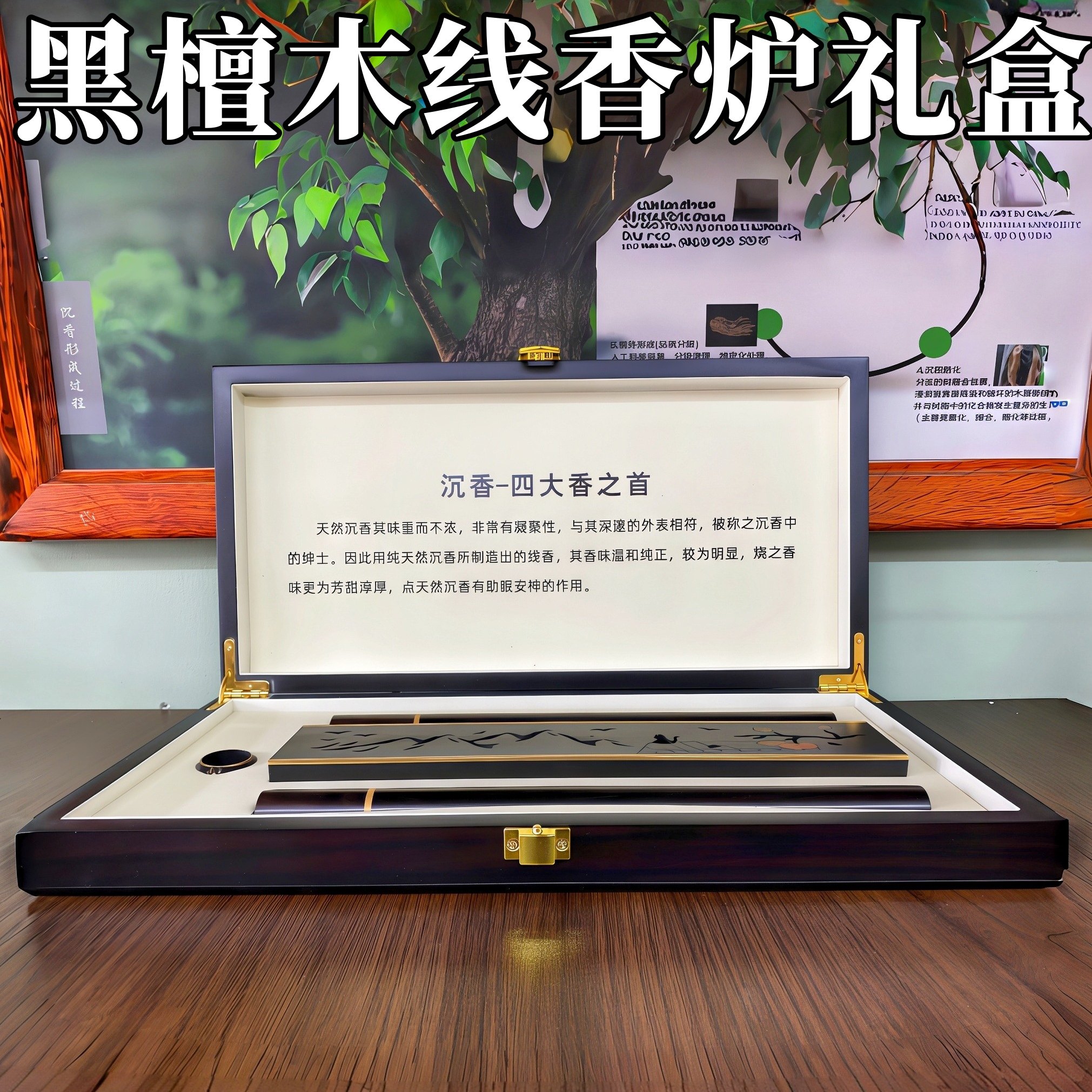 天然黑檀木线香炉礼盒套装送礼沉香持久留香家内卧室香薰高档精致,饰品/流行首饰/时尚饰品新,沉香,淘宝优惠券,粉丝福利购,淘宝优惠卷