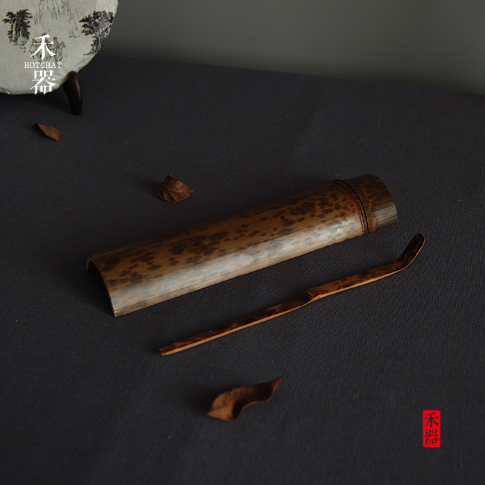 禾器堂 手工茶则 茶拨 老梅竹茶荷 茶道零配 复古功夫茶具茶匙