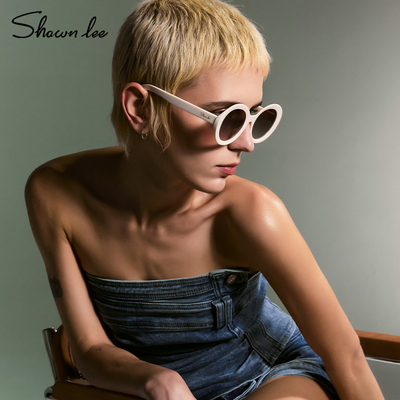 Shawnlee复古港风法式奶白色墨镜