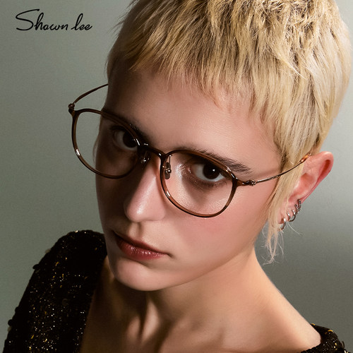 Shawnlee透茶色TR早八素颜眼镜框