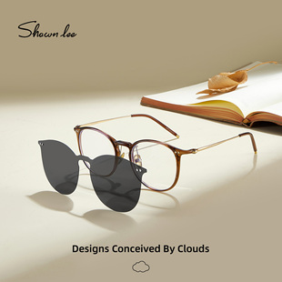 Shawnlee磁吸墨镜一镜四用太阳眼镜偏光夹片近视眼镜配度数平光镜