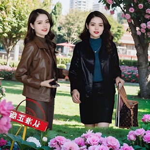 短款皮衣外套女2026新款秋冬季海宁软皮小个子皮夹克加绒加厚毛领