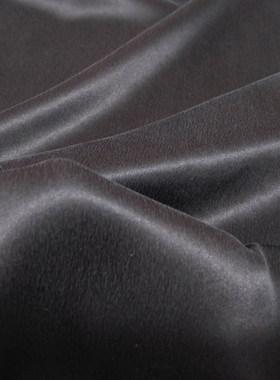 砂洗真丝缎面料纯黑丝绸布料20姆 sand washed silk satin fabric
