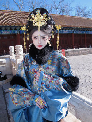 【喜悦鹦啼】汉洋折衷明制织金交领上袄仿妆花马面裙单独刺绣飘带