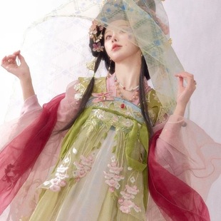 2025新品云间山泽春日海棠刺绣粉色唐制印花齐胸汉服齐胸裙大袖