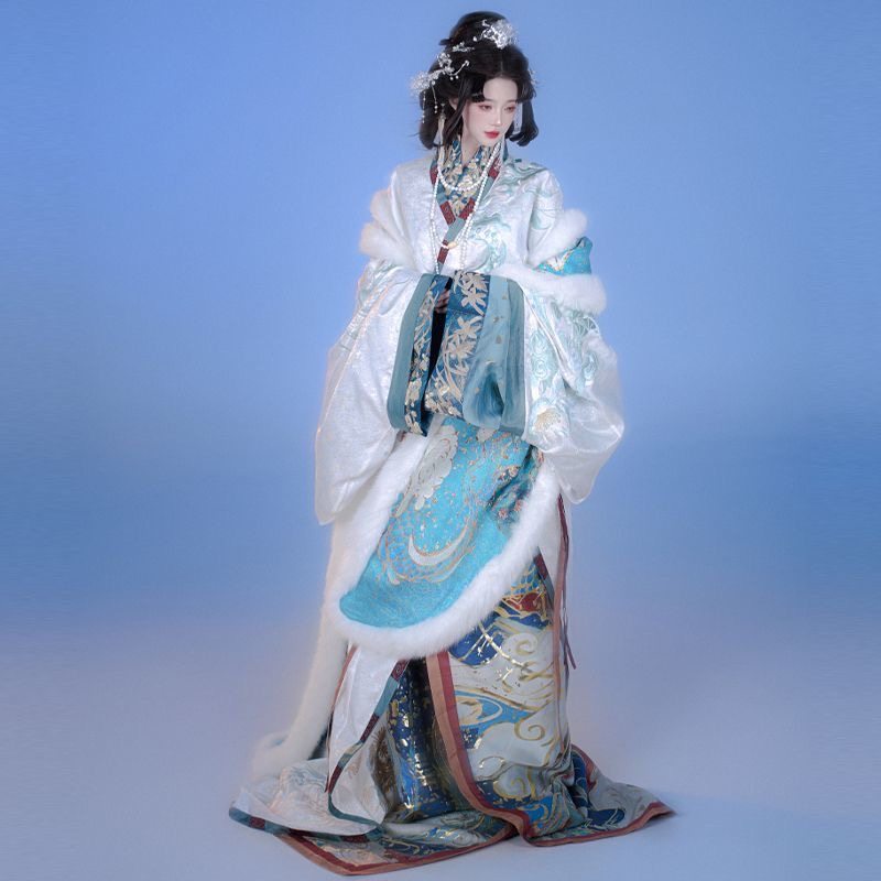 汉服女战国袍苍龙雪重工刺绣妆花魏晋制南北朝走秀秋冬套装新款,女装/女士精品,汉服半身裙,淘宝优惠券,粉丝福利购,淘宝优惠卷