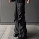 子宽松直筒垂感黑色西裤 行星世界 cleanfit褶皱拖地微喇叭休闲裤