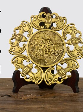 纯铜五福临门居家摆设挂件