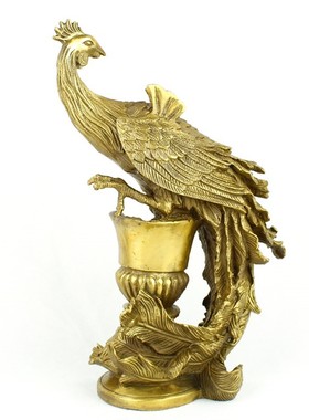 龙凤呈祥客厅凤凰纯铜中式