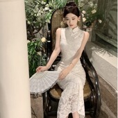 新中式 国风高级感富家千金气质温柔年轻改良旗袍礼服连衣裙女长裙