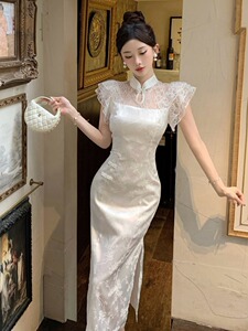 高级感气质轻奢小众新中式旗袍礼服长裙女夏季新款纯欲修身连衣裙