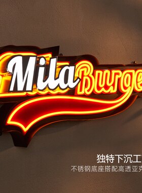 美式复古发光字灯箱广告牌