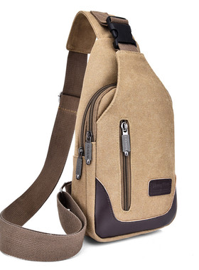 新款胸包男士斜挎包帆布单肩包韩版潮斜跨胸前包休闲小背包男包包