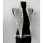 MIXMISS 水溶蕾丝三角巾叠穿领巾女春夏百搭腰封屁帘 三角屁帘