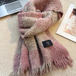 MIXMISS【好乖呀~】小众绵羊圈圈针织围巾秋冬保暖韩版方格大围脖