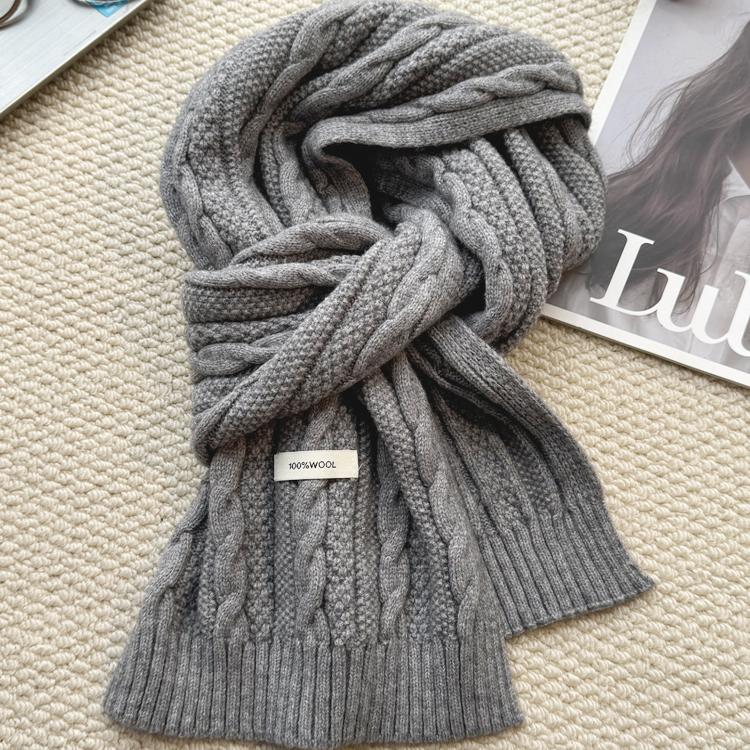 秋冬韩里韩气男女羊毛混纺小围巾