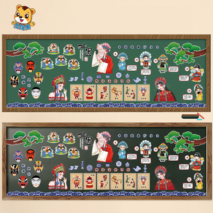 幼儿园京剧主题墙布置戏曲环创小学板报装饰国粹传承非遗文化习俗