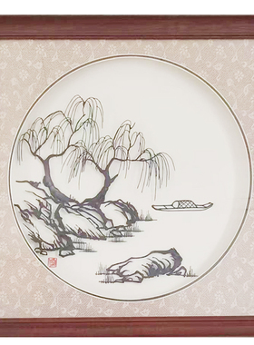 铁画芜湖储氏铁画古诗系列系列柳树山水画挂饰皖非遗文化铁艺挂画