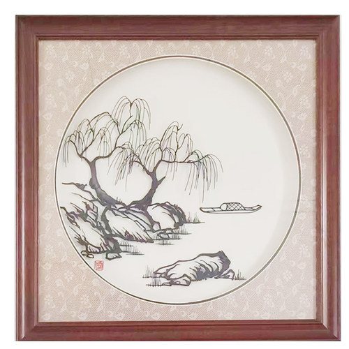 铁画芜湖储氏铁画古诗系列系列柳树山水画挂饰皖非遗文化铁艺挂画