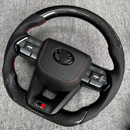 适用于丰田LC300碳纤维方向盘Alphar vellfire Previa老装新桃木