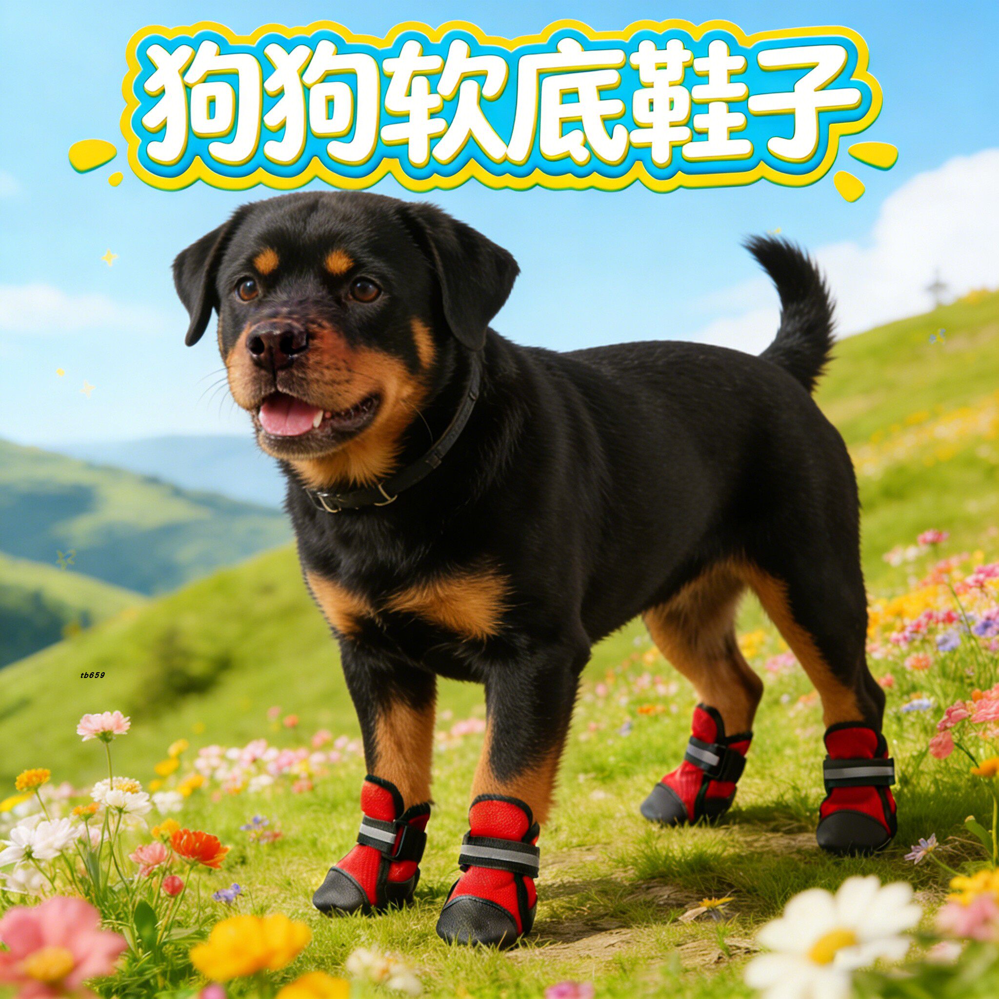 宠物狗狗鞋子罗威纳专用大型犬软底甩不掉鞋套凉鞋大狗四季款透气