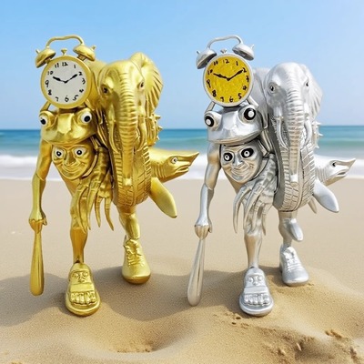 黄金限量版外国山海经融合怪手办ai美木棍人神兽积木通通模型玩具