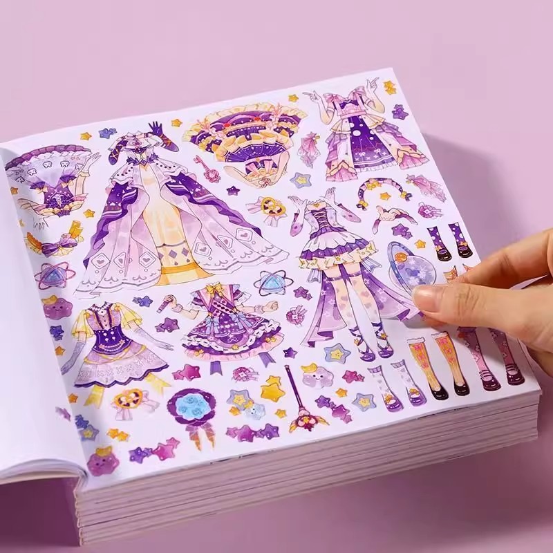 2025新款爆火少女换装贴纸免裁剪