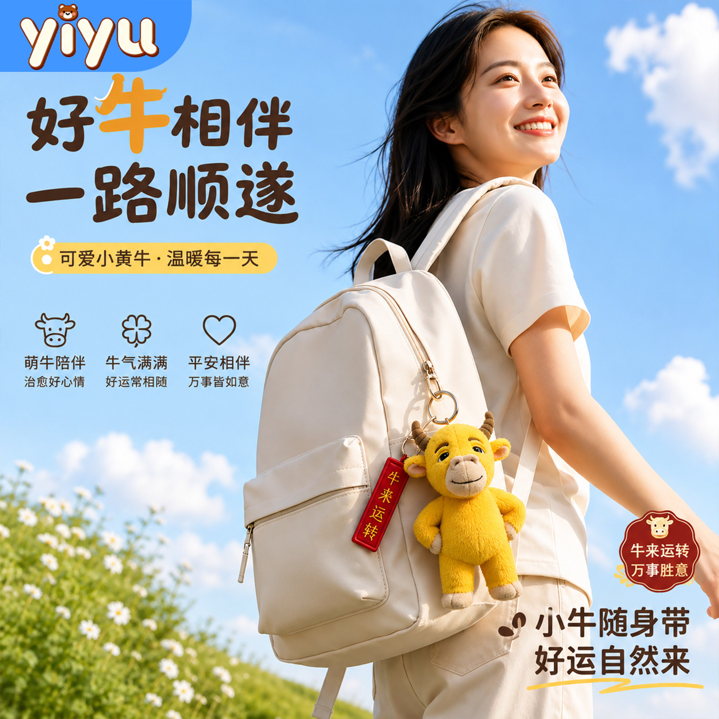 【正版】牛来玩偶手办书包包挂件图片