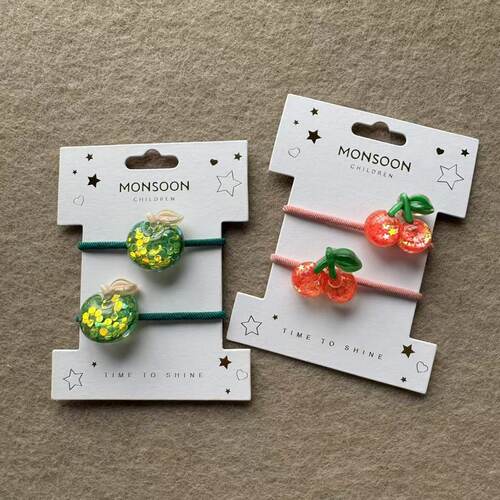 Monsoon Children可爱儿童皮筋亮闪闪亚克力苹果樱桃女童扎头绳