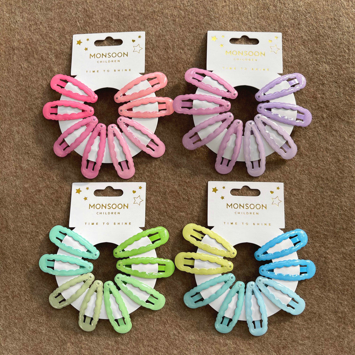 婴儿BB夹英国原单儿童发卡糖果色滴胶花边粉色蓝色镂空掰掰夹发夹