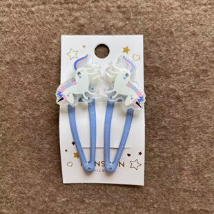 Children儿童水滴夹独角兽滴釉发夹BB夹碎发刘海夹 英国Monsoon