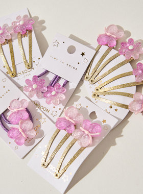 英国Monsoon Children儿童水滴夹蝴蝶花朵发夹BB夹碎发刘海夹