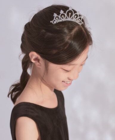 出英国Monsoon Children儿童发梳超美银色高亮度满钻奢华彩钻发钗