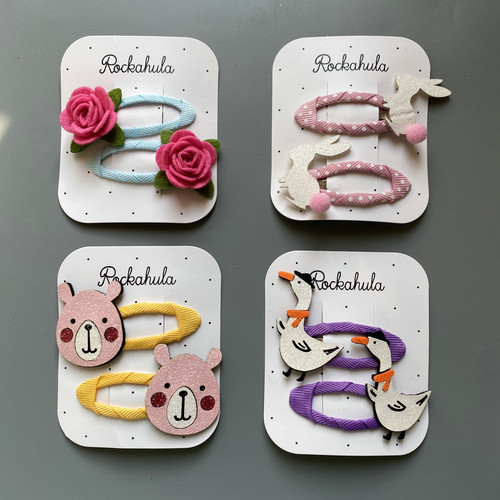 英国原单儿童小熊鸭子bb夹发卡