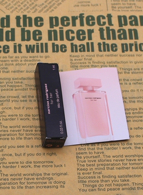 NarcisoRodriguez纳西素粉瓶forher原装试管喷瓶香水小样1ml
