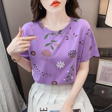 2025夏季新款潮欧货ins百搭短袖T恤上衣女设计感字母潮流印花小衫