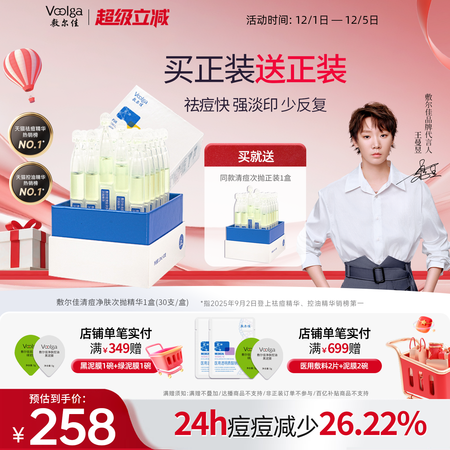 24小时痘痘减少26.22%