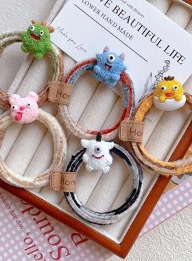 小怪兽发圈少女心扎头发绳情侣手链高弹力皮筋送男友头绳可爱发饰