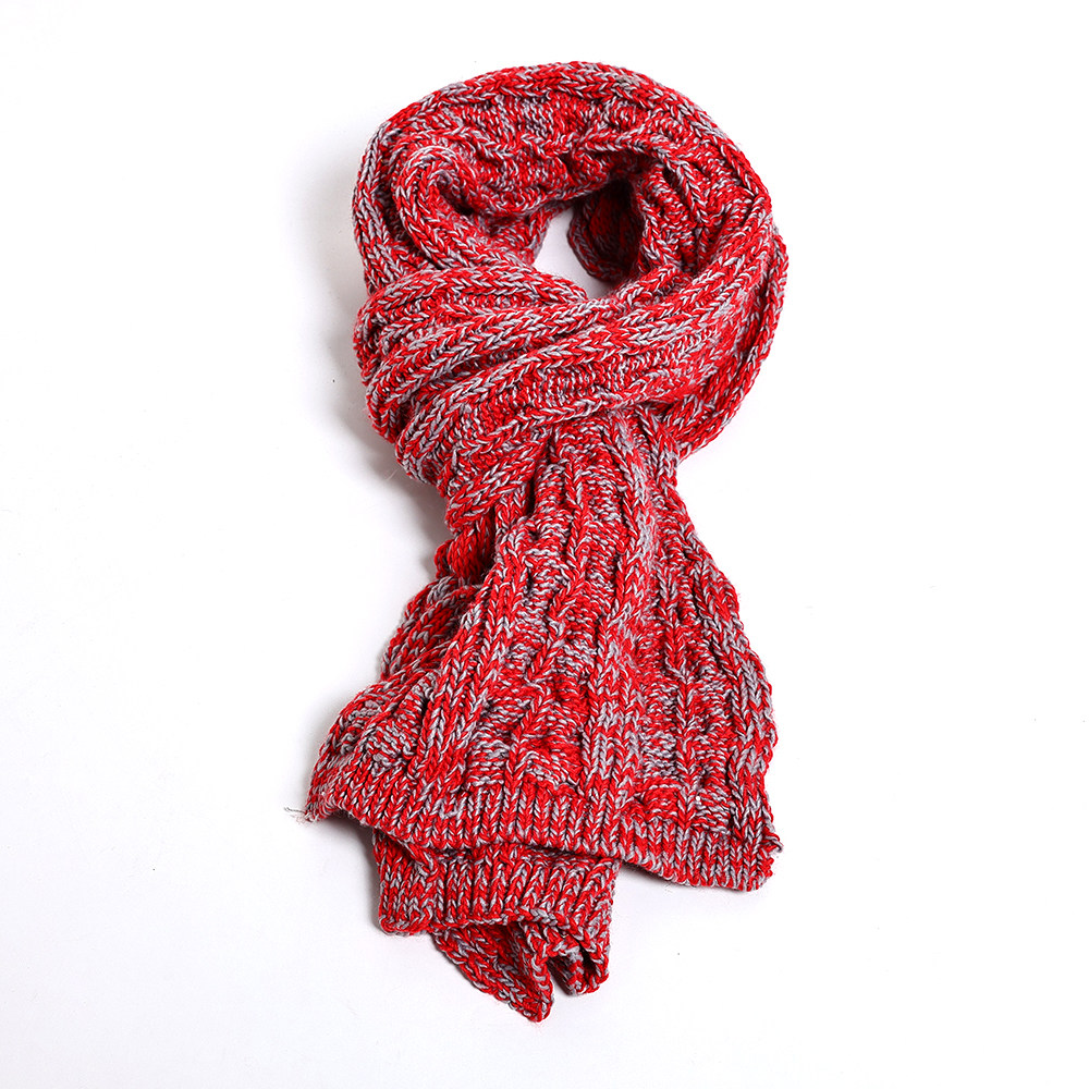 2025年秋冬季新品时尚花色长方形针织麻花围巾保暖洋气两用围巾潮