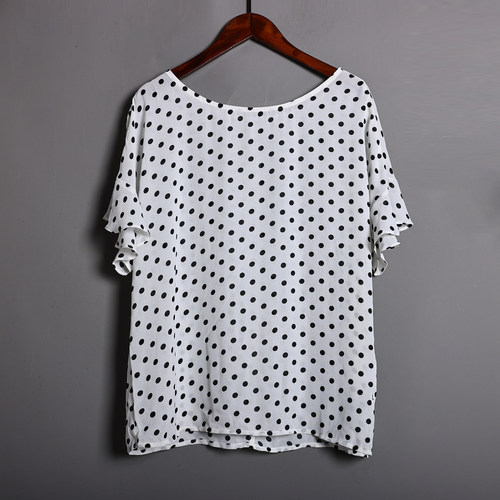 夏季时尚女式圆领套头薄款透气短袖上衣韩版洋气减龄波点T恤潮
