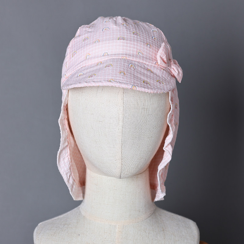 太阳帽碎花透气遮阳帽婴幼儿2025年春夏季男童女童儿童印花鸭舌帽