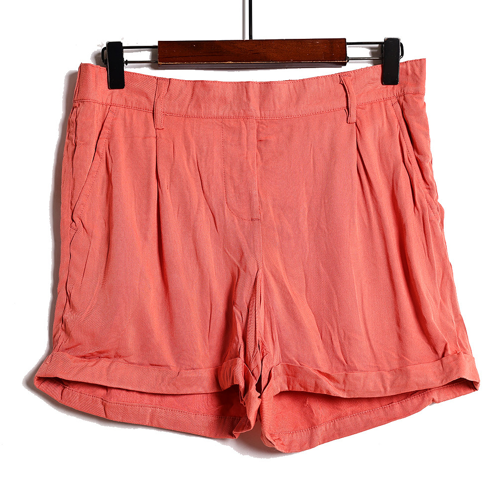 2026年夏季新品女装时尚薄款通勤简约百搭卷边休闲阔腿裤短裤潮