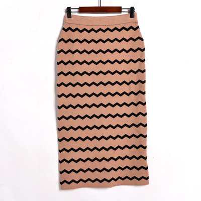 2025年秋季女装修身条纹包臀针织裙简约时尚气质半身裙洋气弹力潮