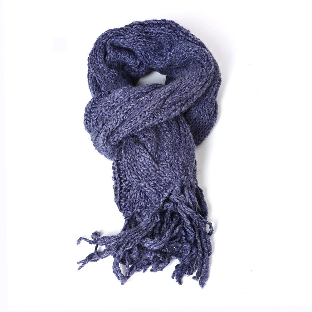 2024年围巾女冬款韩版大众百搭新品针织保暖弹力纯色流苏长款围巾