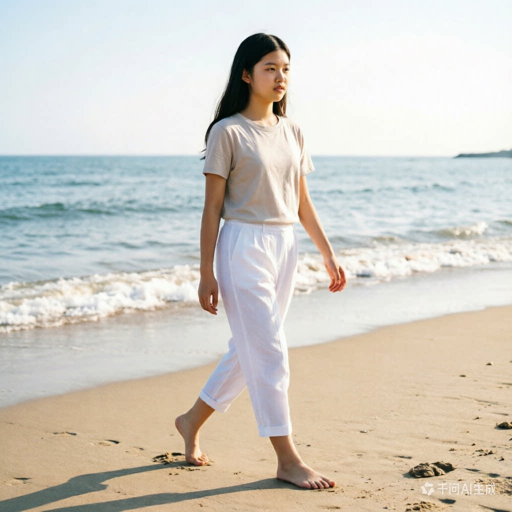 休闲裤女2026年春夏季新品女装时尚简约纯色百搭通勤宽松九分长裤