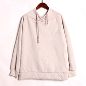 新品 女装 蝙蝠袖 春秋季 小清新纯色圆领套头堆堆领长袖 休闲卫衣