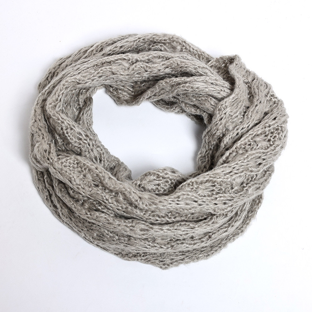 秋冬季保暖针织毛线围脖套头休闲护颈韩版女冬天保暖简约舒适围巾