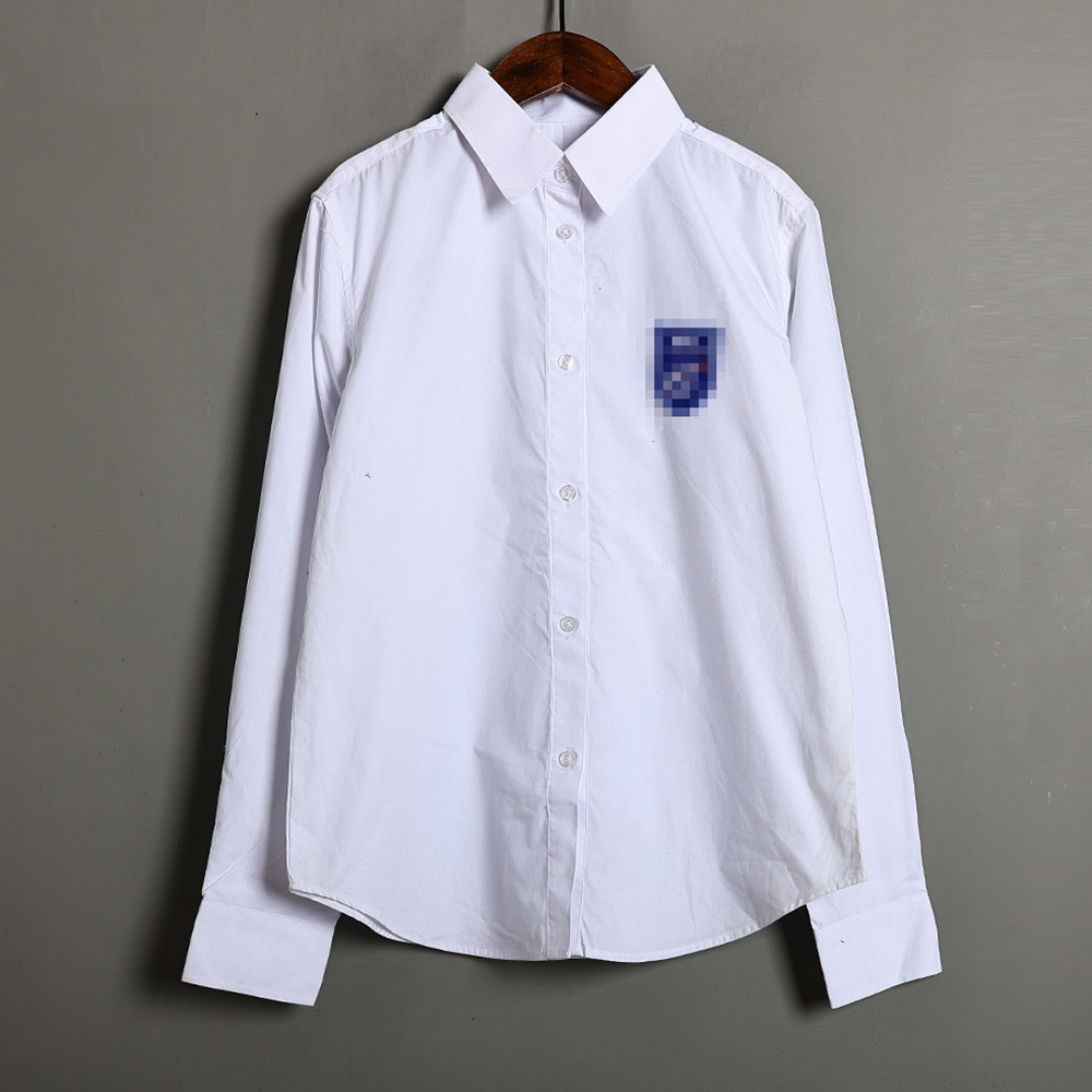 2025年春秋季新品成人款可爱翻领白色衬衫中学生校服上衣潮