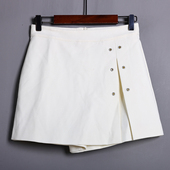夏季 简约纯色高腰显瘦A字短裙百搭通勤减龄洋气休闲半身裙潮 女装
