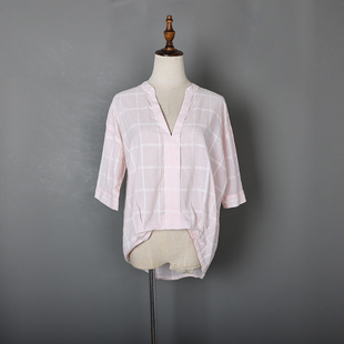 2026年春夏季女装时尚性感V领性感上衣套头半袖纯色上衣